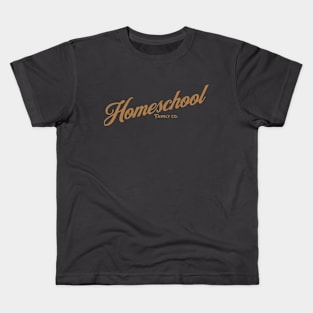 Homeschool Family Co. in Gold Letters Kids T-Shirt